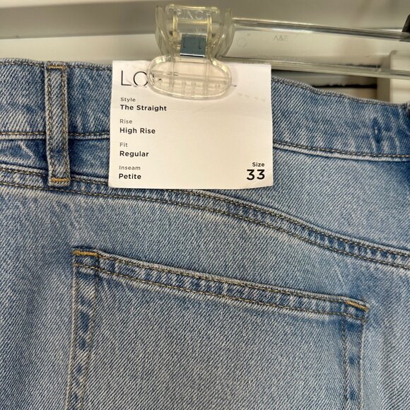 Loft High Rise Straight Jeans in Authentic Vintage Mid Wash 33P/16S - NEW - Picture 6 of 9
